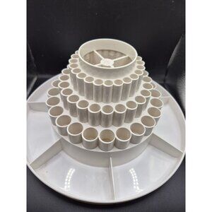 Alvin Spin-O-Tray White Lazy Susan Rotating Tiered Crafting Organizer 72 Slots